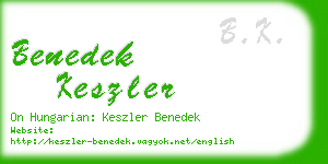 benedek keszler business card